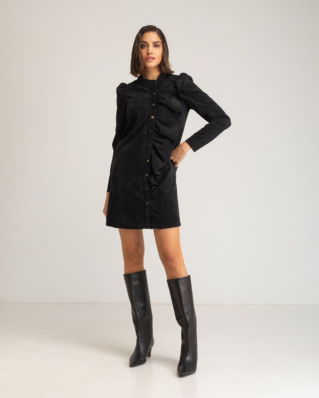 Vestido Pana Negro Andrea