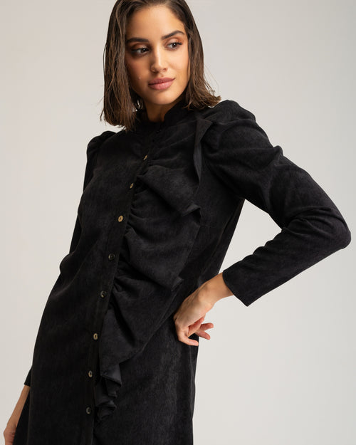 Vestido Pana Negro Andrea